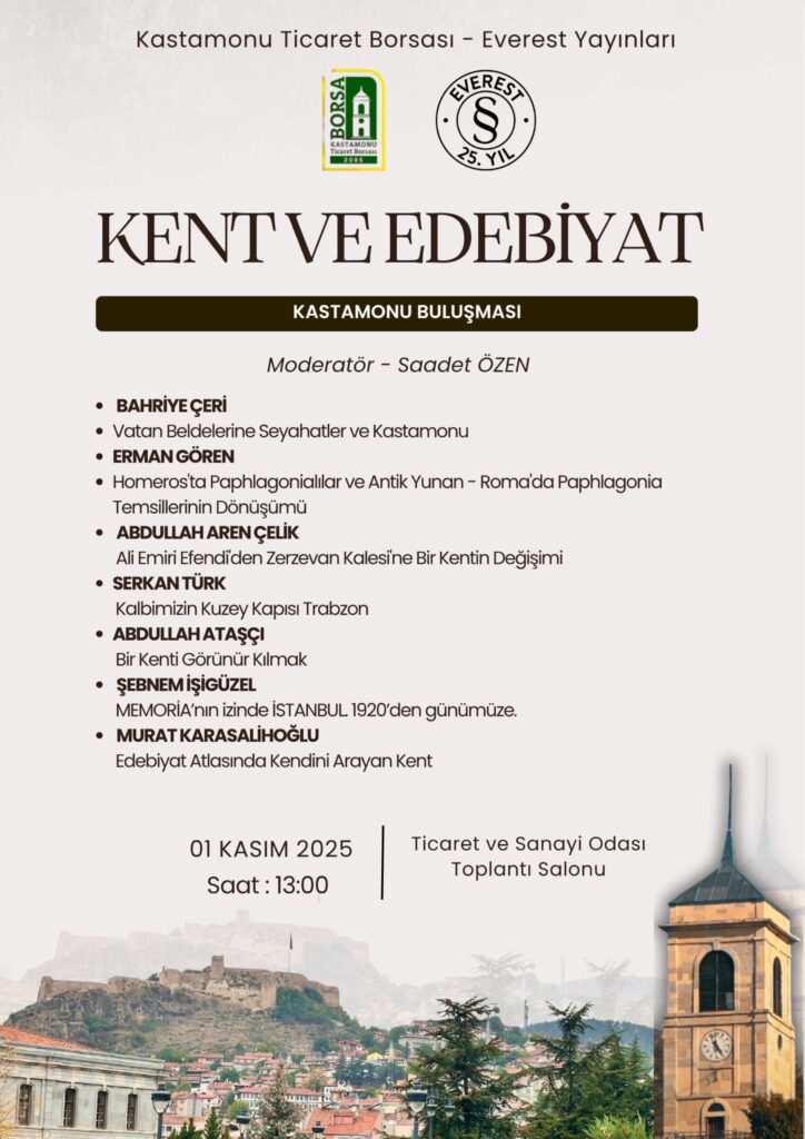 Kastamonu’da “Kent ve Edebiyat” Sempozyumu 1 Kasım’da
