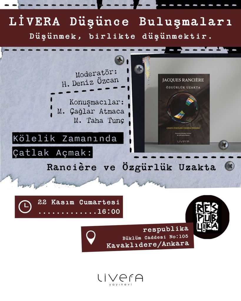 Livera’da Özgürlük Söyleşisi: Rancière Kitabı Masada