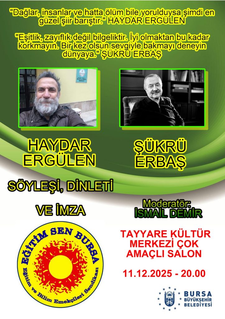 Erbaş-Ergülen Bursa’da okurlarla buluşacak