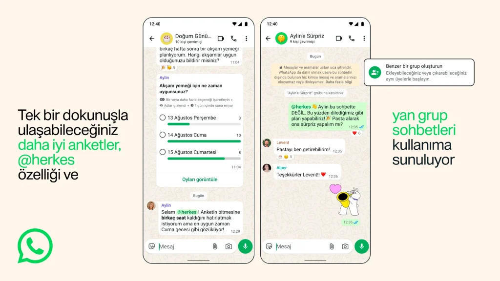 WhatsApp Grup Sohbetlerine Yeni Dönem